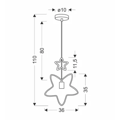 Závěsné svítidlo do dětského pokoje SINGLE 6 - 1xE27, 20W, bílé / modré