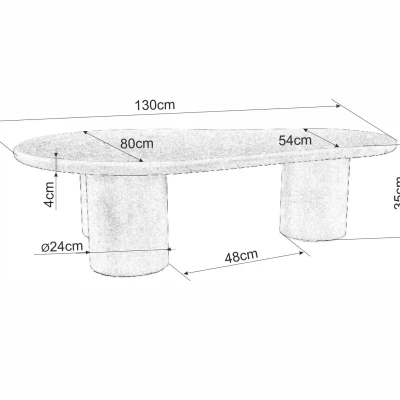 Designový konferenční stolek CHRISTOPH - šedý