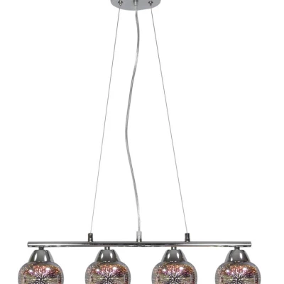 Závěsné designové světlo nad jídelní stůl SIRIUS - 4xE27, 60W, chromované