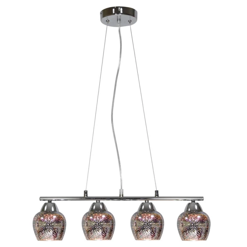 Závěsné designové světlo nad jídelní stůl SIRIUS - 4xE27, 60W, chromované