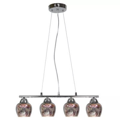 Závěsné designové světlo nad jídelní stůl SIRIUS - 4xE27, 60W, chromované