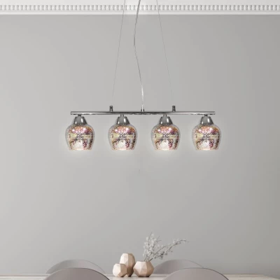 Závěsné designové světlo nad jídelní stůl SIRIUS - 4xE27, 60W, chromované