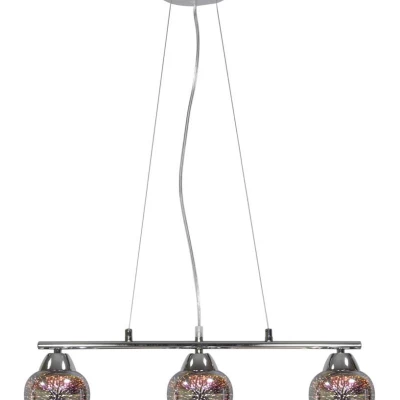 Závěsné designové světlo nad jídelní stůl SIRIUS - 3xE27, 60W, chromované