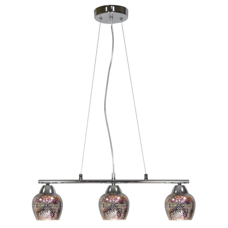 Závěsné designové světlo nad jídelní stůl SIRIUS - 3xE27, 60W, chromované