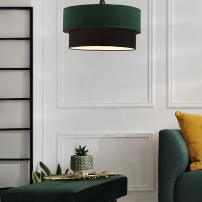 Moderní závěsné osvětlení SOLANTO - 1xE27, 60W, černé / zelené