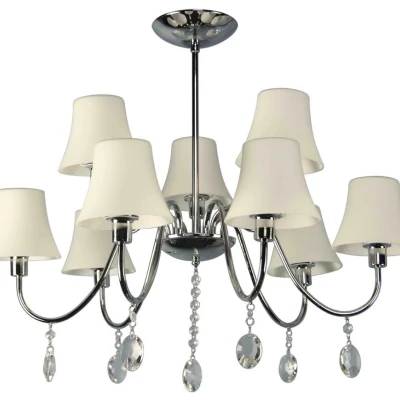 Závěsné svítidlo v glamour stylu SORENTO - 9xE14, 40W, chromované / bílé