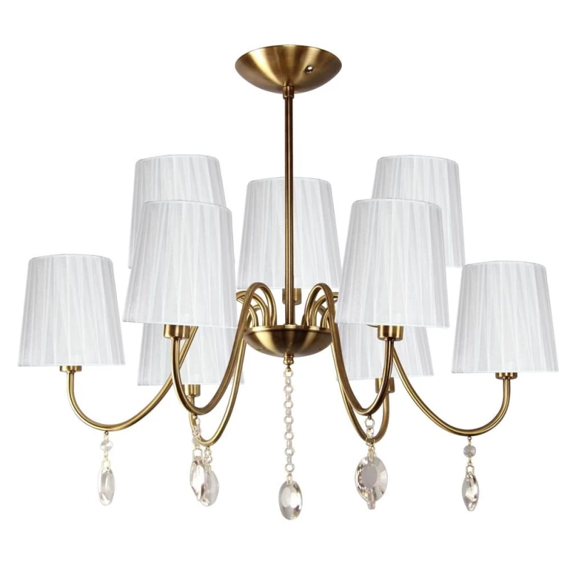 Závěsné svítidlo v glamour stylu SORENTO - 9xE14, 40W, patina / bílé