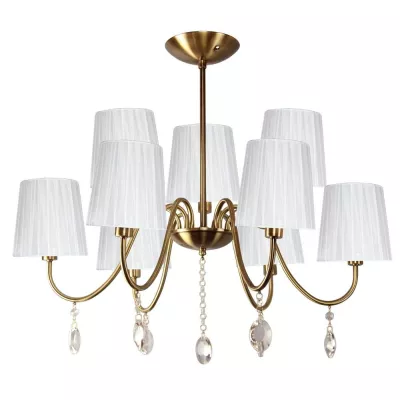 Závěsné svítidlo v glamour stylu SORENTO - 9xE14, 40W, patina / bílé