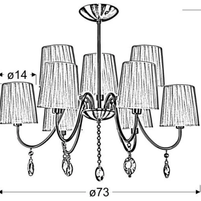 Závěsné svítidlo v glamour stylu SORENTO - 9xE14, 40W, patina / bílé