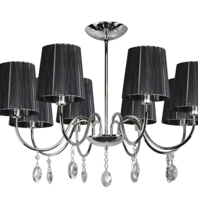 Závěsné světlo v glamour stylu SORENTO - 8xE14, 40W, chromované / černé