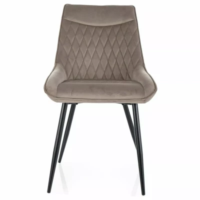 Čalouněná jídelní židle MAELIE - béžová / černá