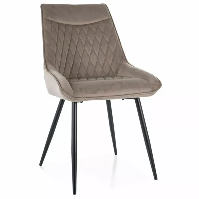 Čalouněná jídelní židle MAELIE - béžová / černá