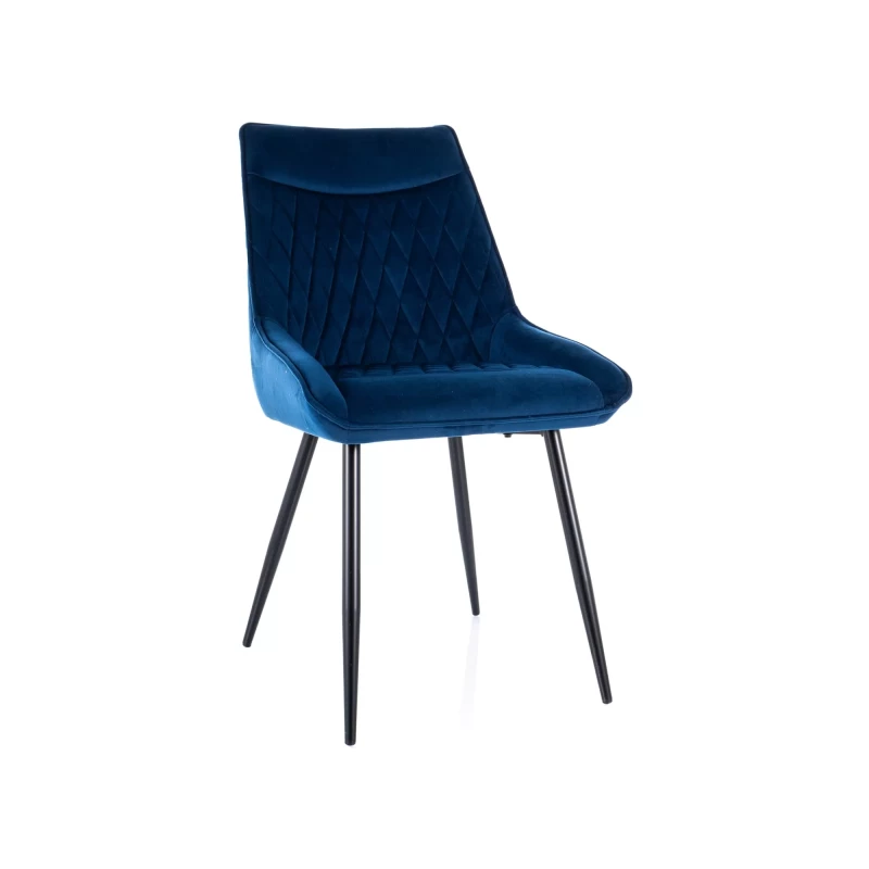 Čalouněná jídelní židle MAELIE - modrá / černá
