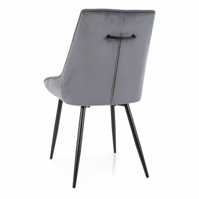 Čalouněná jídelní židle MAELIE - šedá / černá