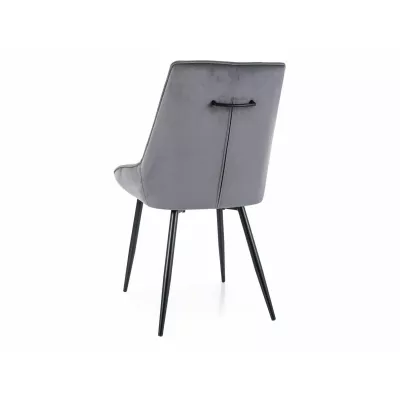 Čalouněná jídelní židle MAELIE - šedá / černá