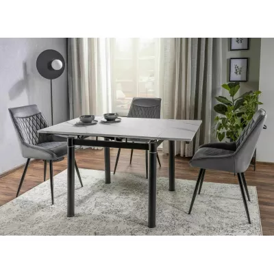 Čalouněná jídelní židle MAELIE - šedá / černá