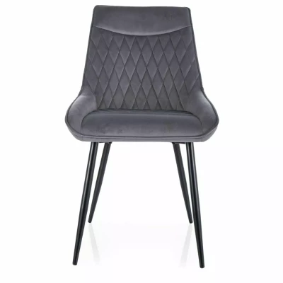 Čalouněná jídelní židle MAELIE - šedá / černá