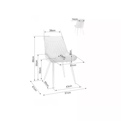 Čalouněná jídelní židle MAELIE - šedá / černá