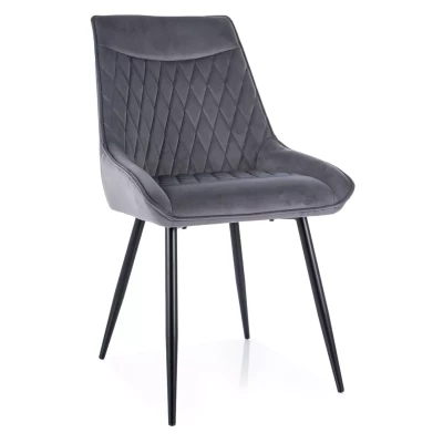 Čalouněná jídelní židle MAELIE - šedá / černá