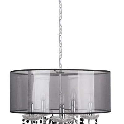 Moderní závěsné osvětlení SOTTILE - 5xE14, 40W, chromované / černé