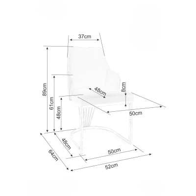 Designová jídelní židle VALBURKA - béžová / zlatá