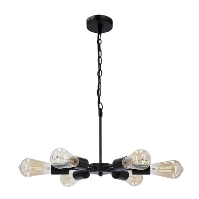 Závěsné industriální svítidlo SPARTA - 6xE27, 60W, černé