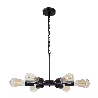 Závěsné industriální svítidlo SPARTA - 6xE27, 60W, černé