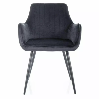 Čalouněná jídelní židle VANGELI - černá