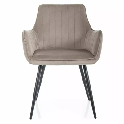 Čalouněná jídelní židle VANGELI - béžová / černá