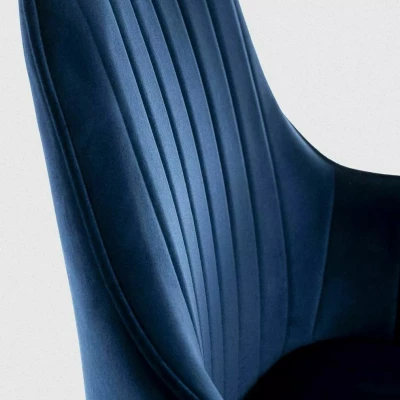 Čalouněná jídelní židle VANGELI - modrá / černá