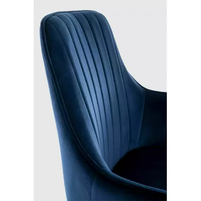 Čalouněná jídelní židle VANGELI - modrá / černá
