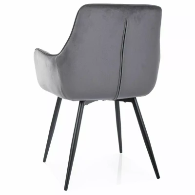 Čalouněná jídelní židle VANGELI - šedá / černá