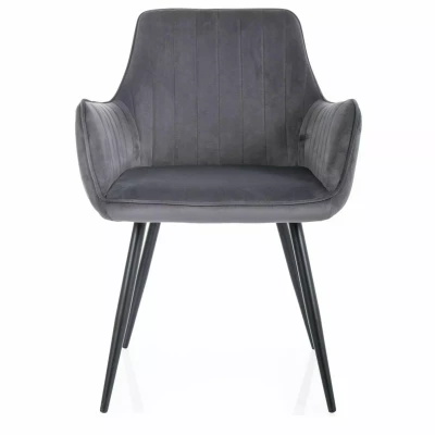 Čalouněná jídelní židle VANGELI - šedá / černá