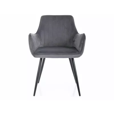 Čalouněná jídelní židle VANGELI - šedá / černá