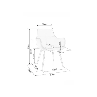 Čalouněná jídelní židle VANGELI - šedá / černá