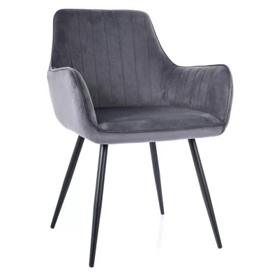 Čalouněná jídelní židle VANGELI - šedá / černá