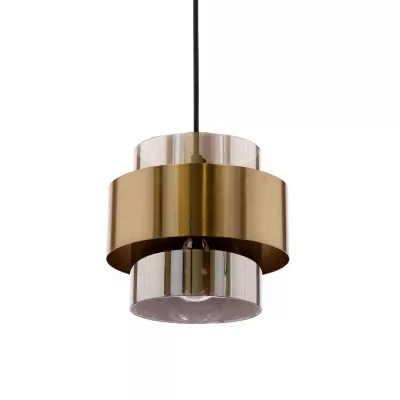 Moderní závěsné osvětlení SPIEGA - 1xE27, 60W, černé / mosazné