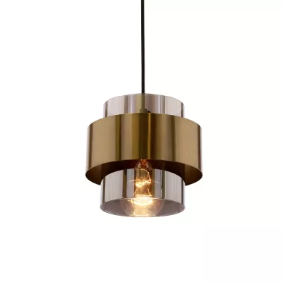 Moderní závěsné osvětlení SPIEGA - 1xE27, 60W, černé / mosazné