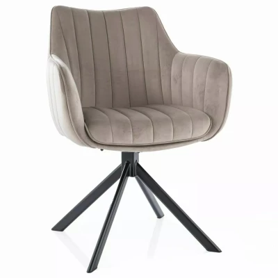 Otočná židle OTO 1 - tmavě béžová / černá