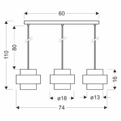 Moderní závěsné světlo nad jídelní stůl SPIEGA - 3xE27, 60W, černé / mosazné
