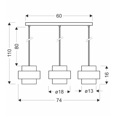 Moderní závěsné světlo nad jídelní stůl SPIEGA - 3xE27, 60W, černé / mosazné