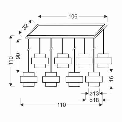 Moderní závěsné světlo nad jídelní stůl SPIEGA - 8xE27, 60W, černé / mosazné