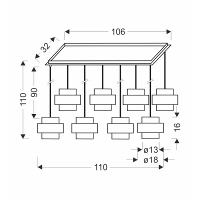 Moderní závěsné světlo nad jídelní stůl SPIEGA - 8xE27, 60W, černé / mosazné
