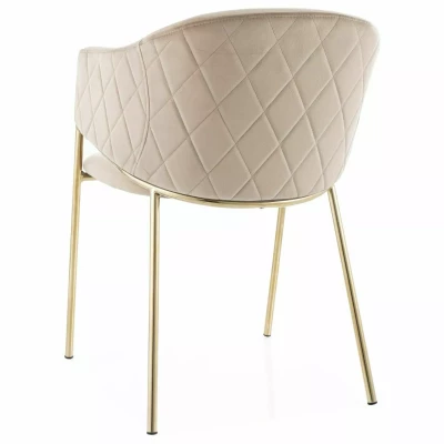 Elegantní jídelní židle TERESIE - béžová / zlatá