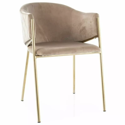Elegantní jídelní židle TERESIE - béžová / zlatá