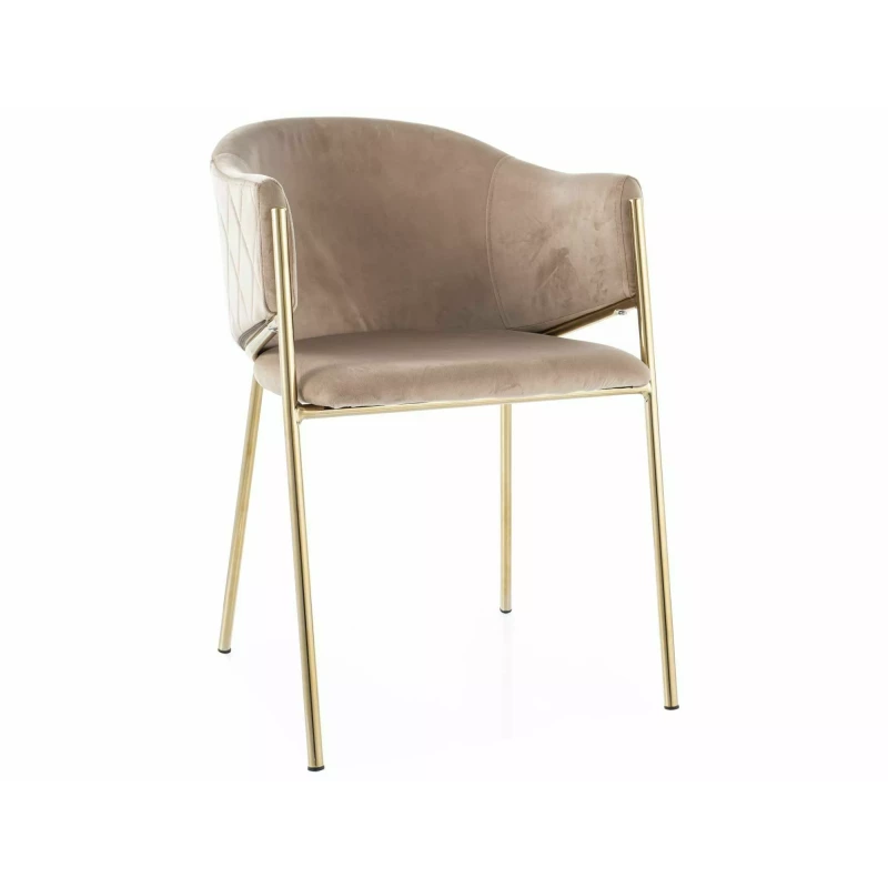 Elegantní jídelní židle TERESIE - béžová / zlatá
