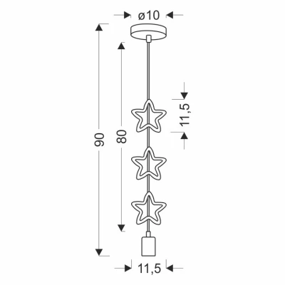 Závěsné svítidlo do dětského pokoje STARS - 1xE27, 20W, žluté / modré