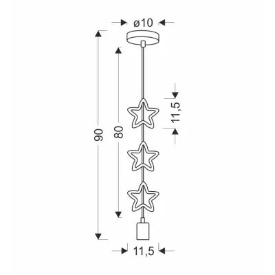 Závěsné svítidlo do dětského pokoje STARS - 1xE27, 20W, žluté / modré