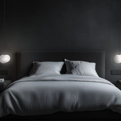 Závěsné svítidlo v japandi stylu STONES - 1xE27, 40W, 20cm, černé / bílé