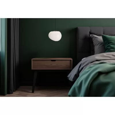 Závěsné svítidlo v japandi stylu STONES - 1xE27, 40W, 25cm, černé / bílé